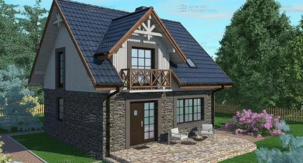 Проект Двухэтажный дом 8 на 8, 90 м2