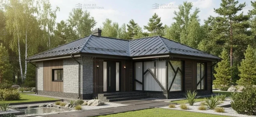 Проект Одноэтажный дом 14 на 8, 84 м2