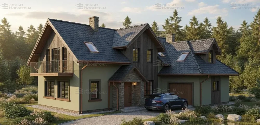 Проект Двухэтажный дом 14 на 12, 174 м2