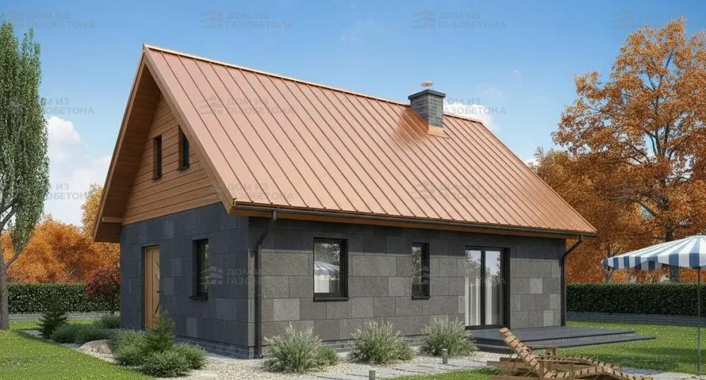 Проект Одноэтажный дом 10 на 8, 65 м2